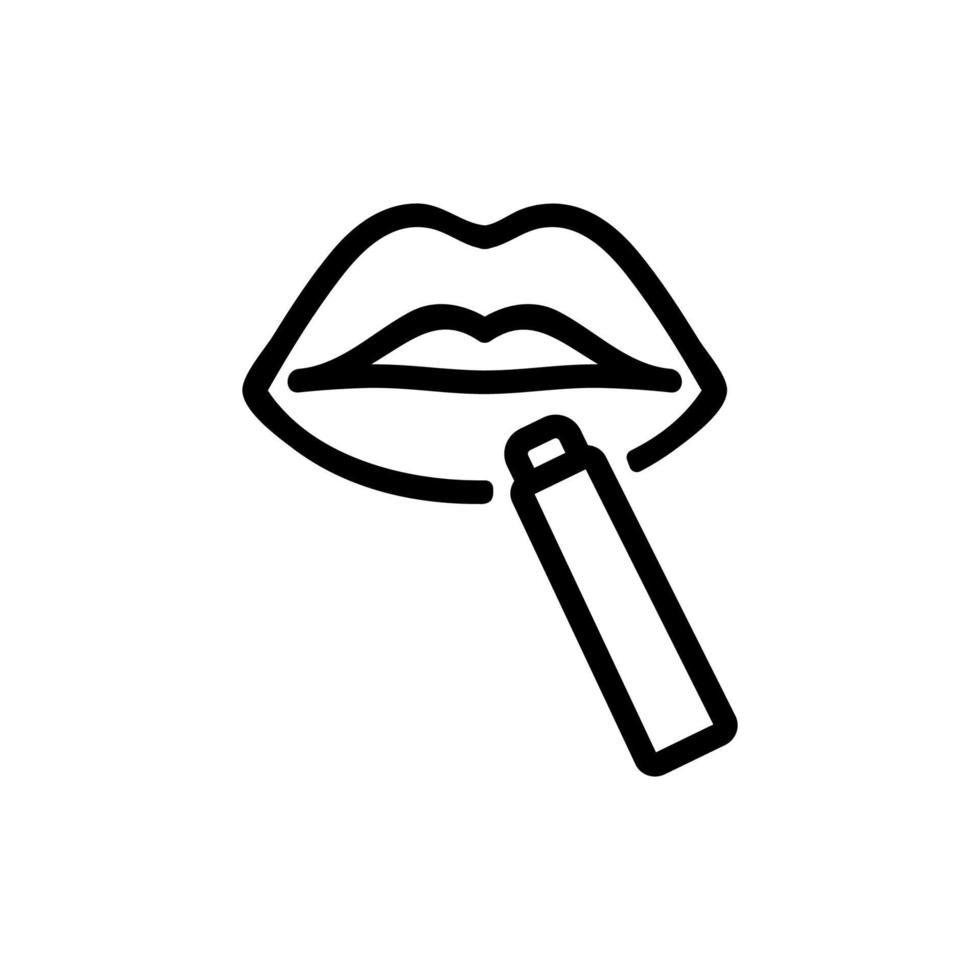 pencil lip contour icon vector outline illustration