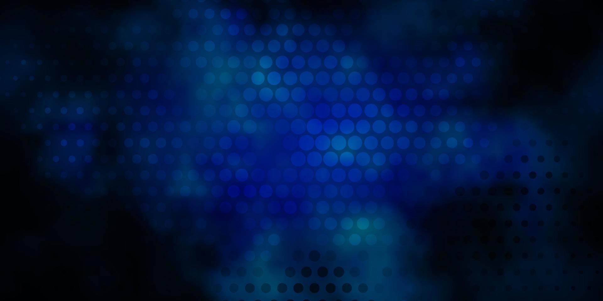 Dark BLUE vector background with bubbles.