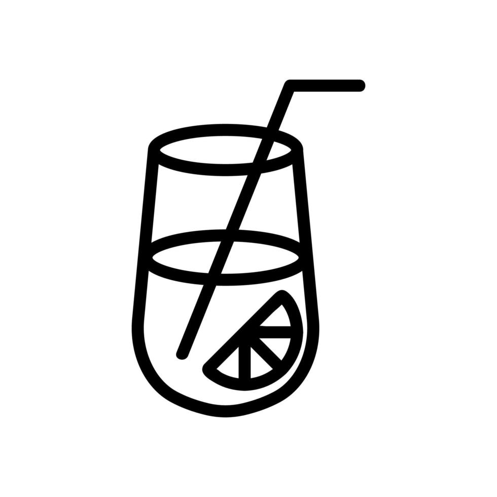 Lime cocktail icon vector. Isolated contour symbol illustration vector