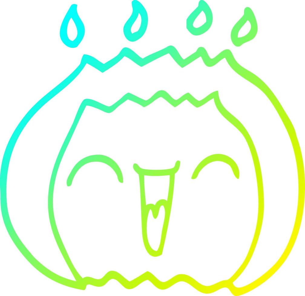 cold gradient line drawing cartoon flame vector