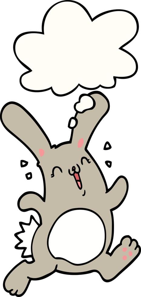 cartoon rabbit and thought bubble vector