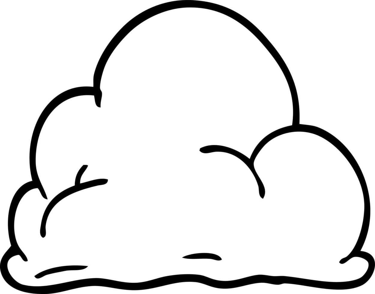 line drawing cartoon fluffy white clouds vector