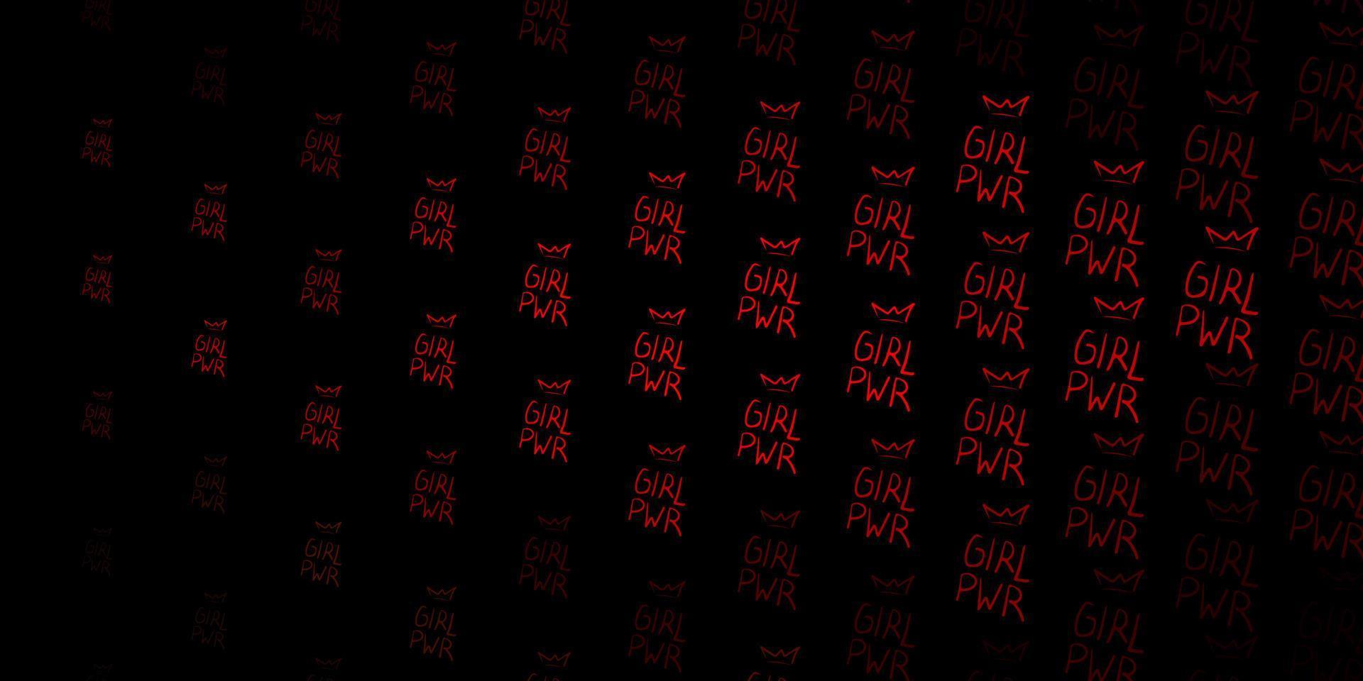 Dark Green, Red vector texture with women's rights symbols.