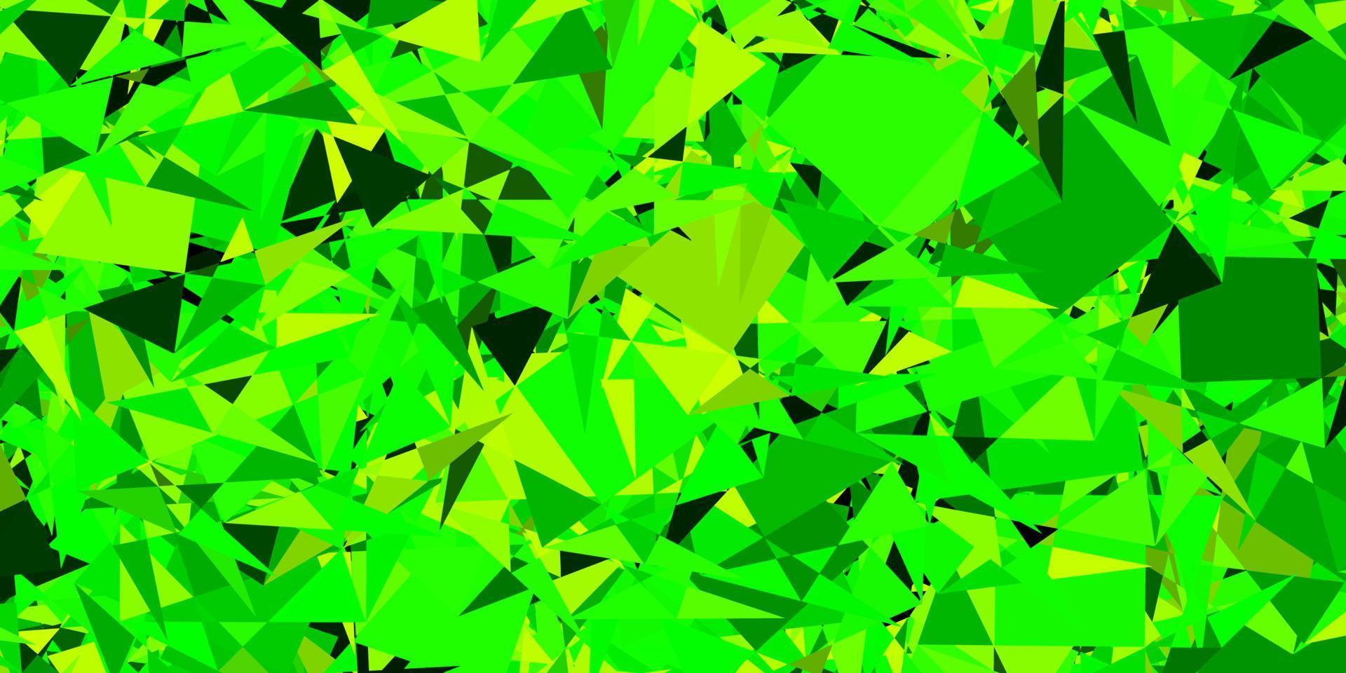 Fondo de vector verde oscuro, amarillo con triángulos.