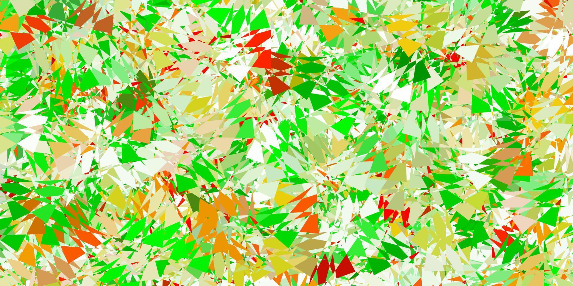 Light green, yellow vector backdrop with triangles, lines.
