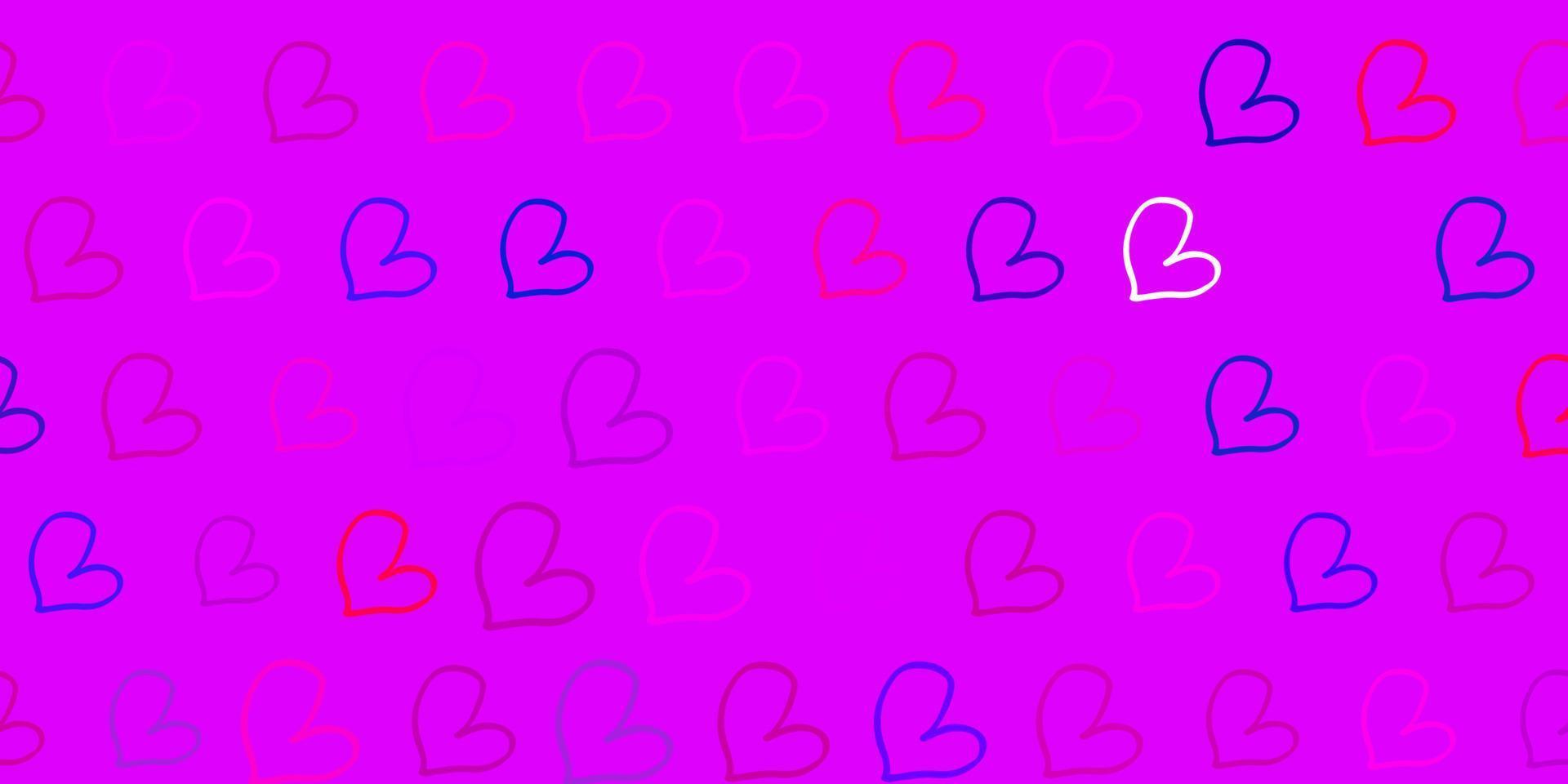 Light Multicolor vector backdrop with sweet hearts.