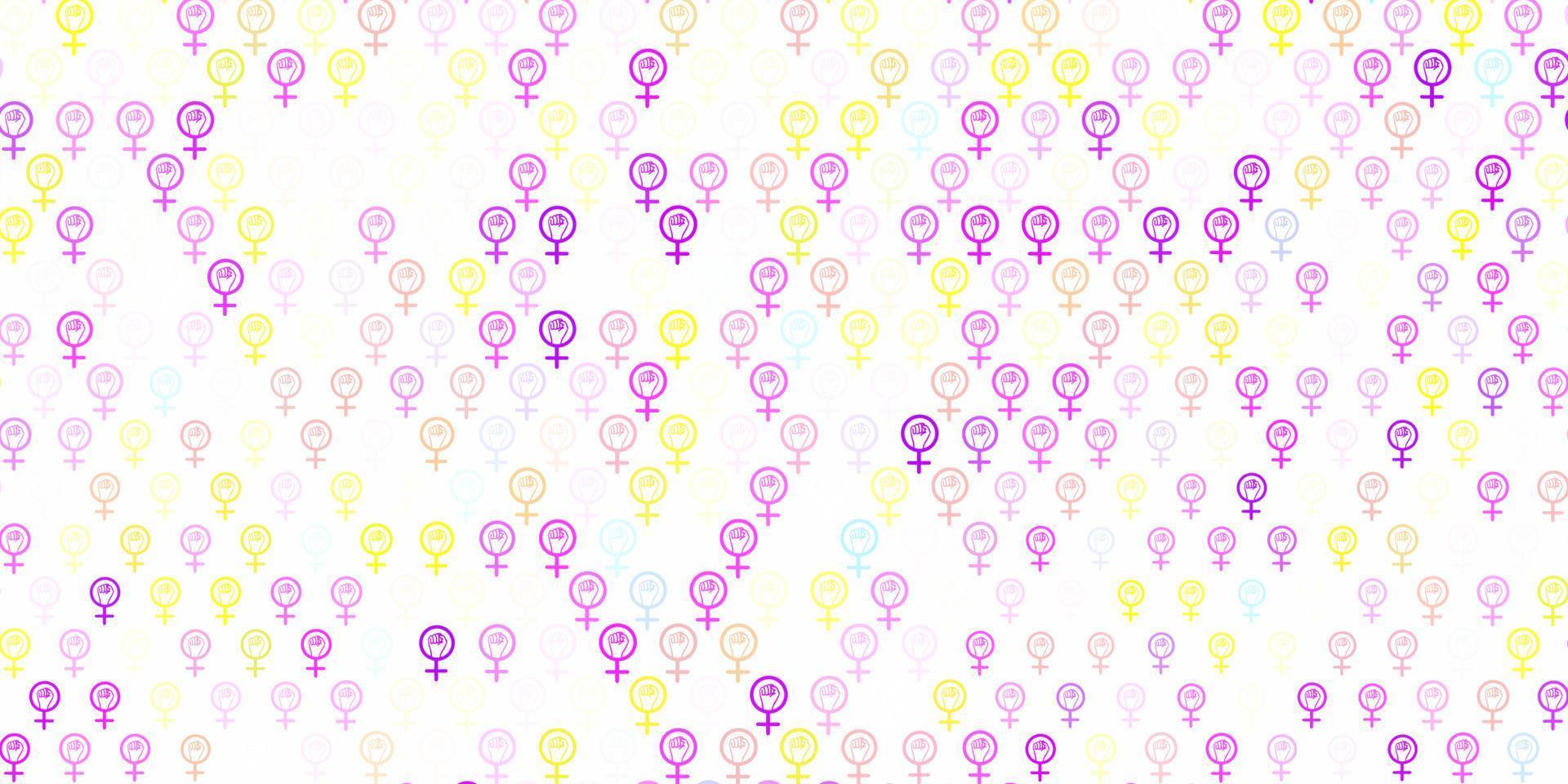 Light Multicolor vector background with woman symbols.