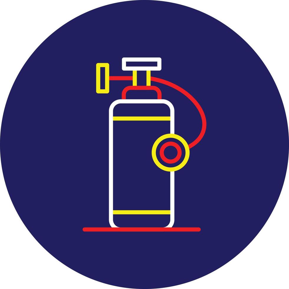 Oxygen Tank Line Multicolor vector