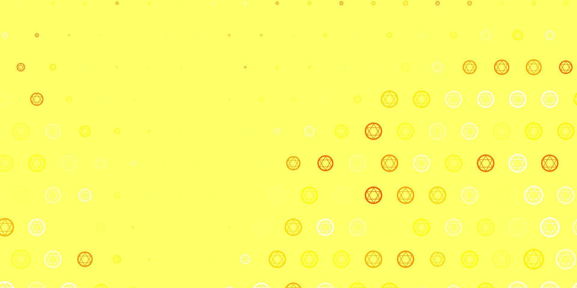 Light Orange vector template with esoteric signs.