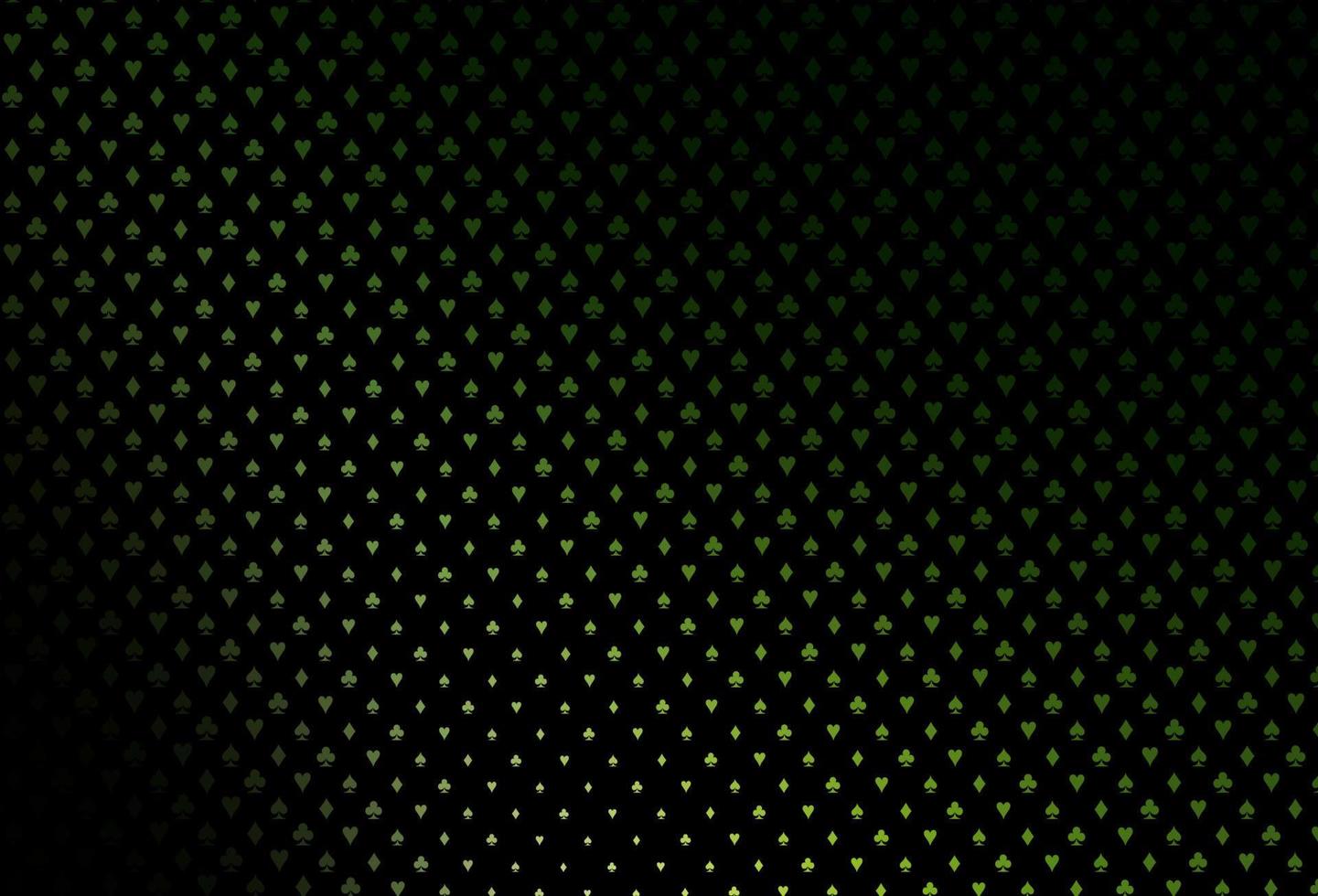 Dark green vector background with cards signs.