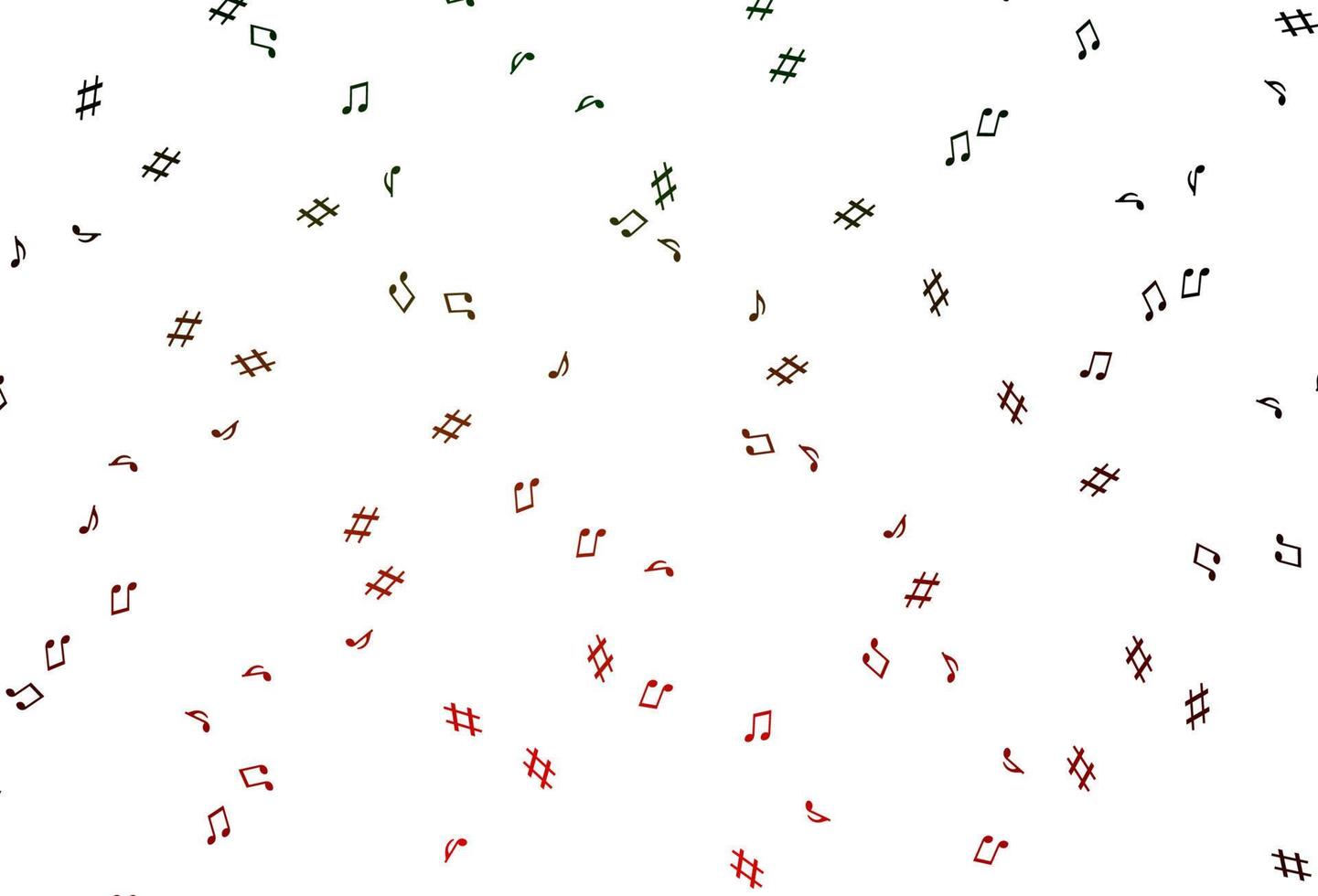 Light Green, Red vector template with musical symbols.