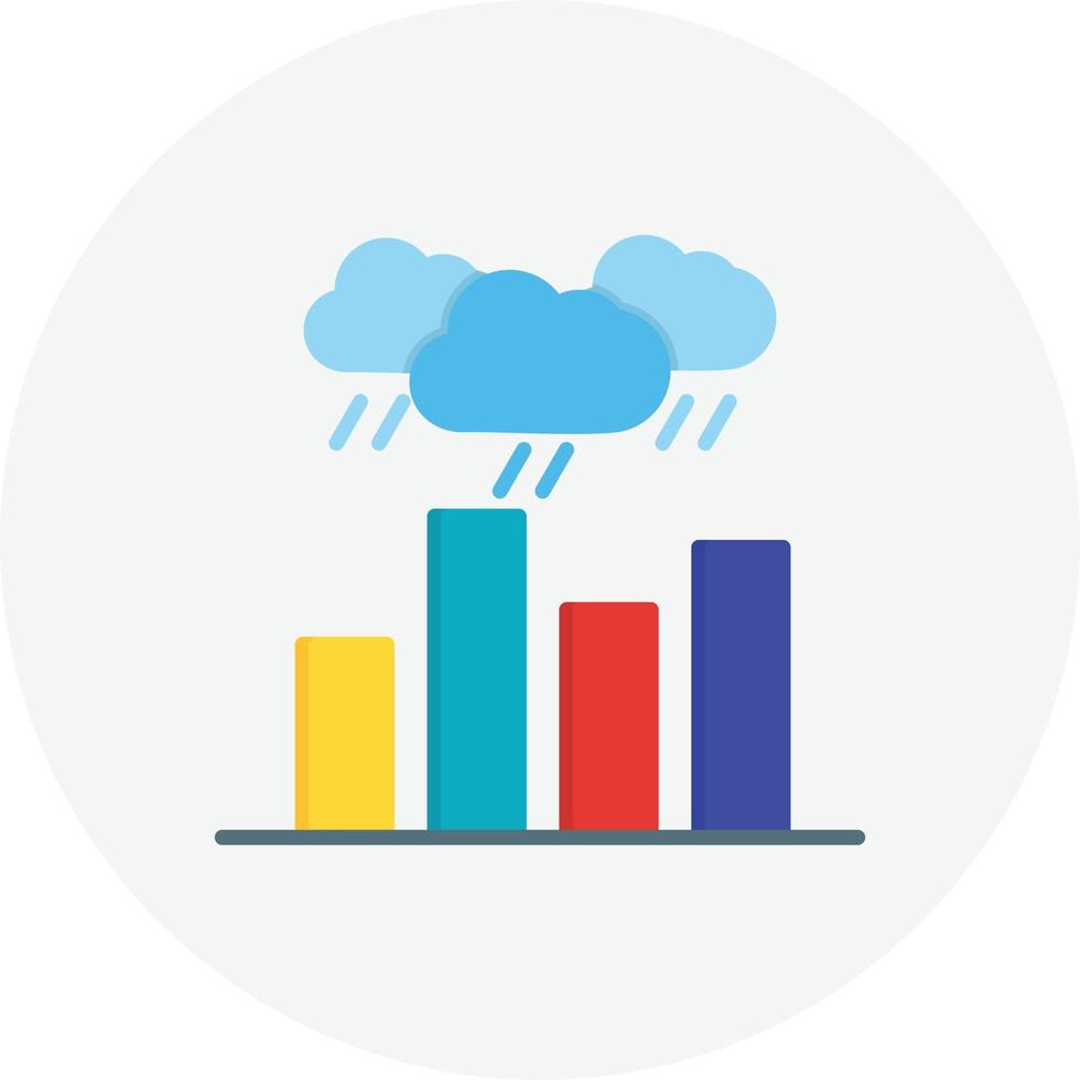 Bar Chart Flat Circle vector