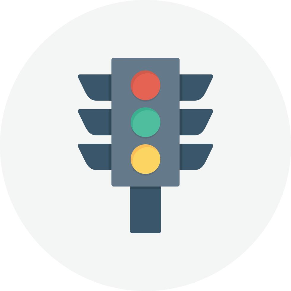 16 - Traffic Lights Flat Circle vector