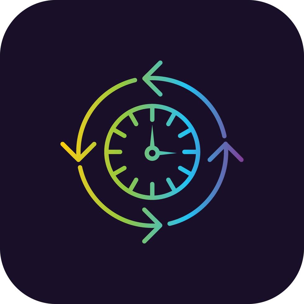Processing Time Gradient Icon vector