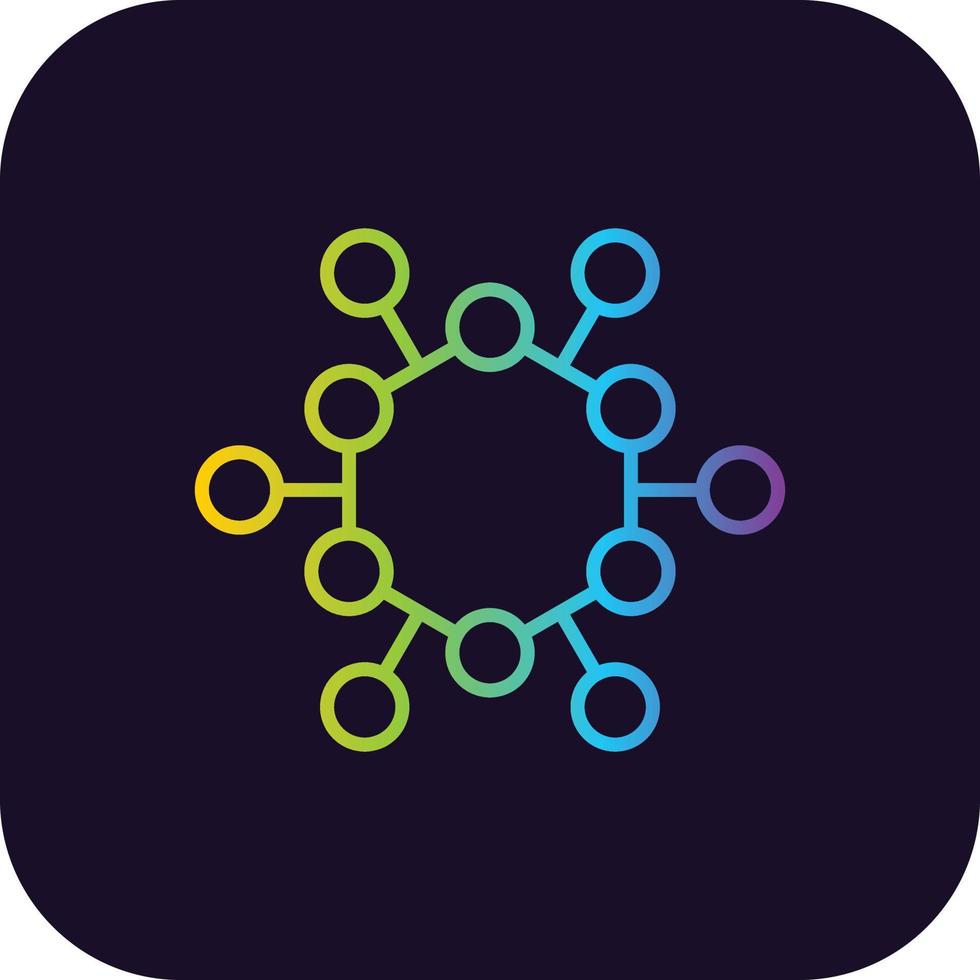 Atom Structure Gradient Icon vector
