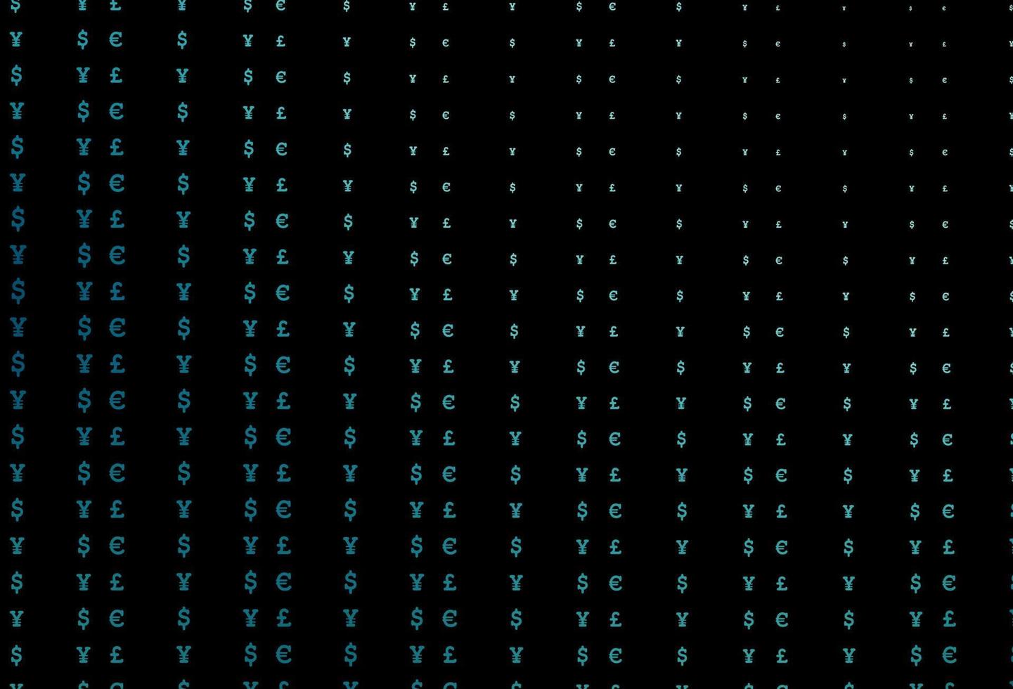 cubierta vectorial azul oscuro con eur, usd, gbp, jpy. vector