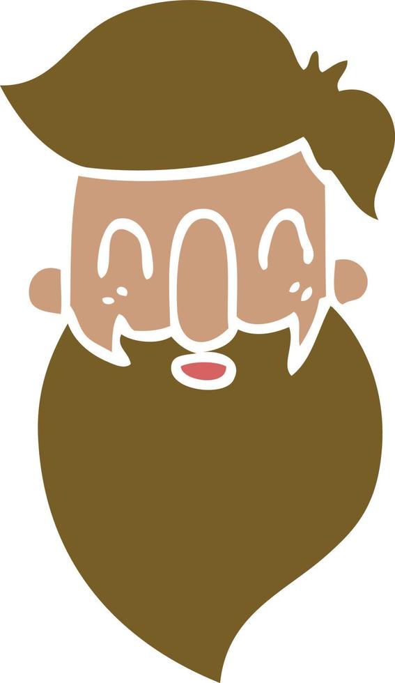 cartoon doodle man with beard vector