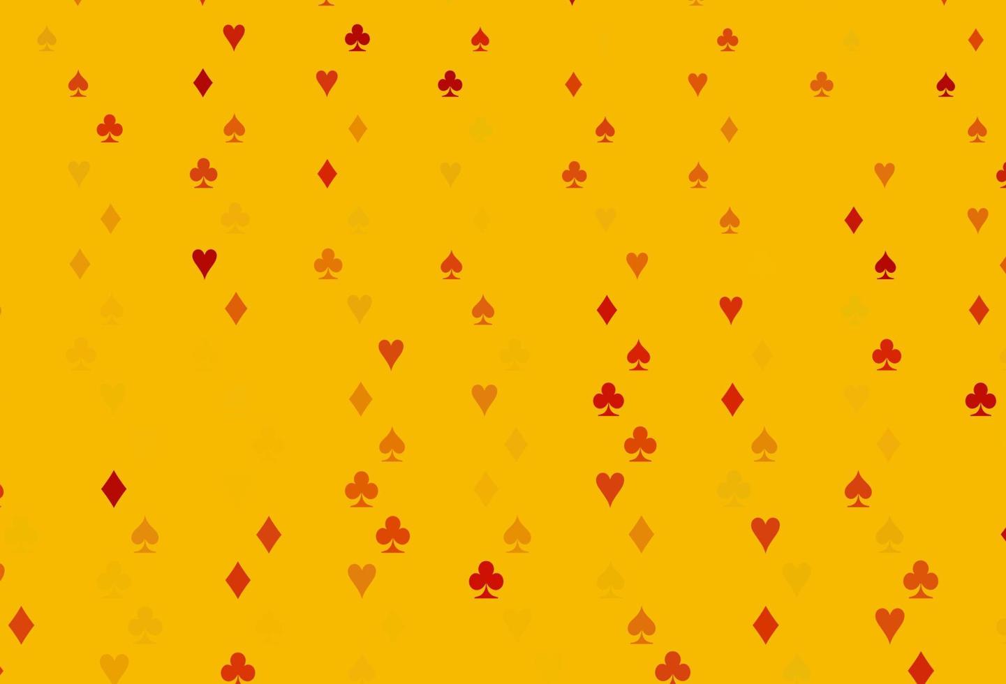 Plantilla de vector naranja claro con símbolos de póquer.