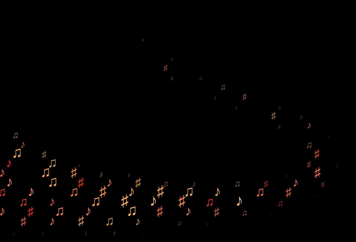 Dark Orange vector backdrop with music notes.