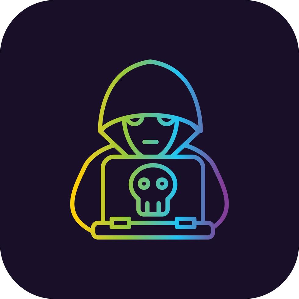 icono de gradiente de hacker vector