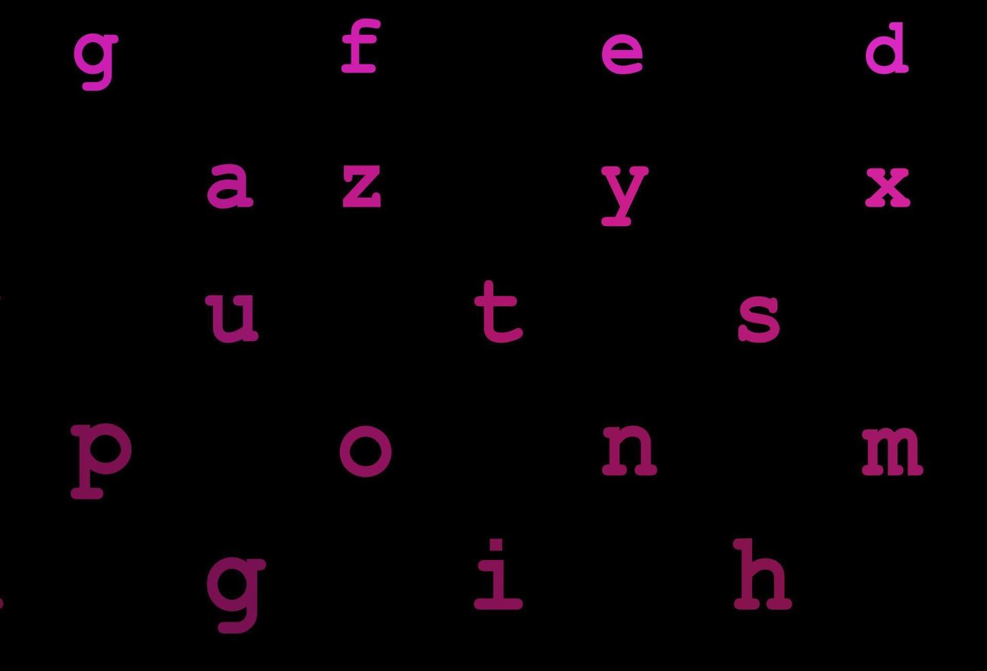 diseño vectorial de color rosa oscuro con alfabeto latino. vector