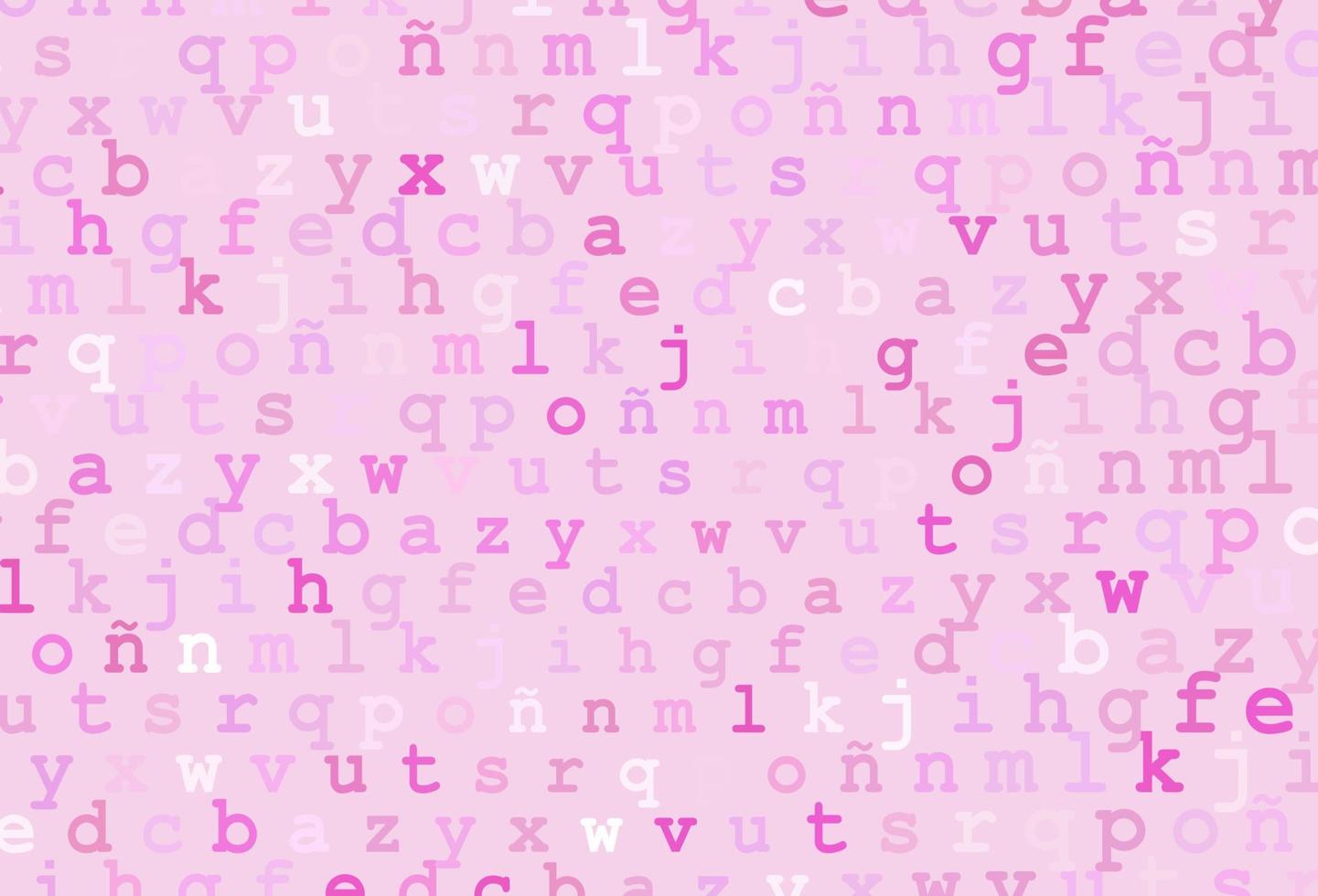 Light pink vector background with signs of alphabet.