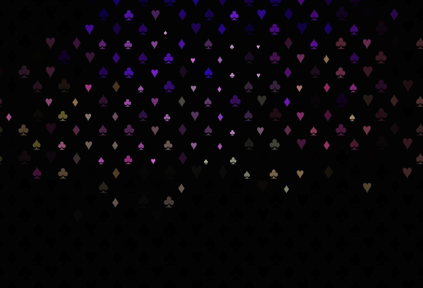 Dark pink, green vector template with poker symbols.