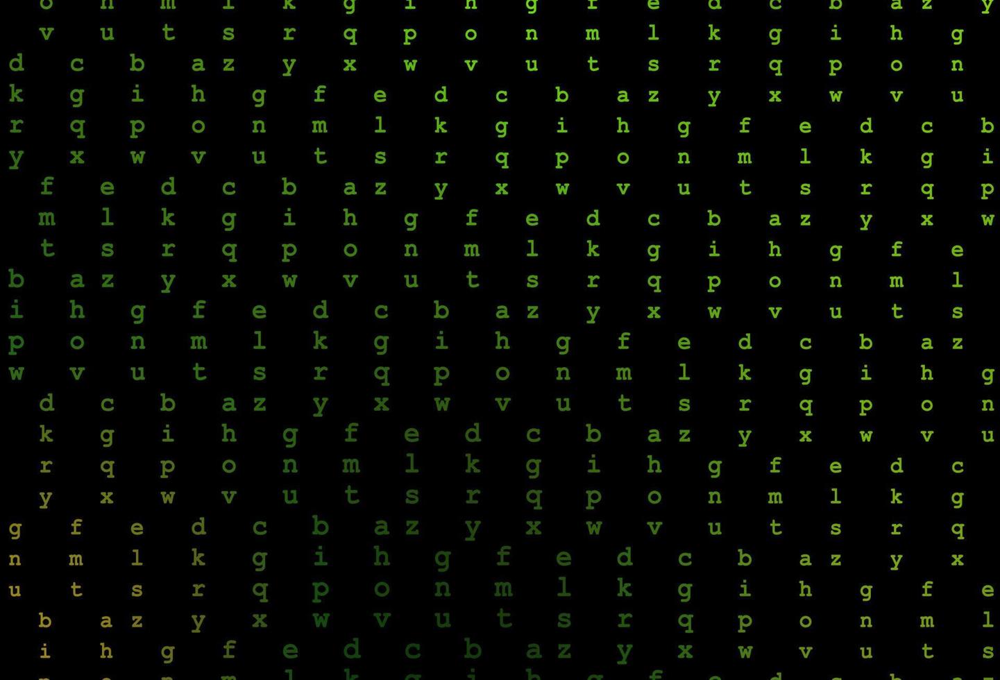 Dark green vector texture with ABC characters.