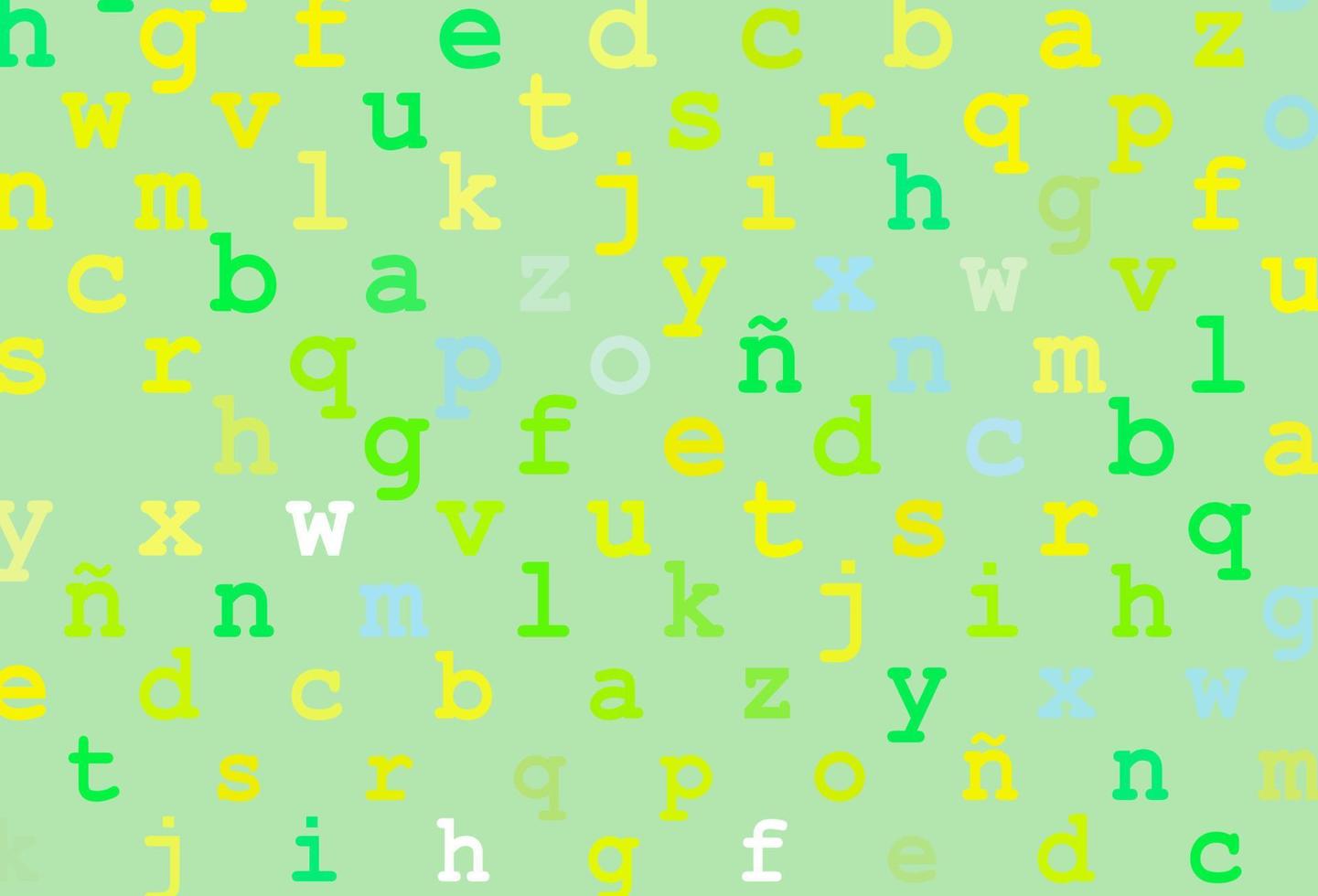 Light green, yellow vector template with isolated letters.