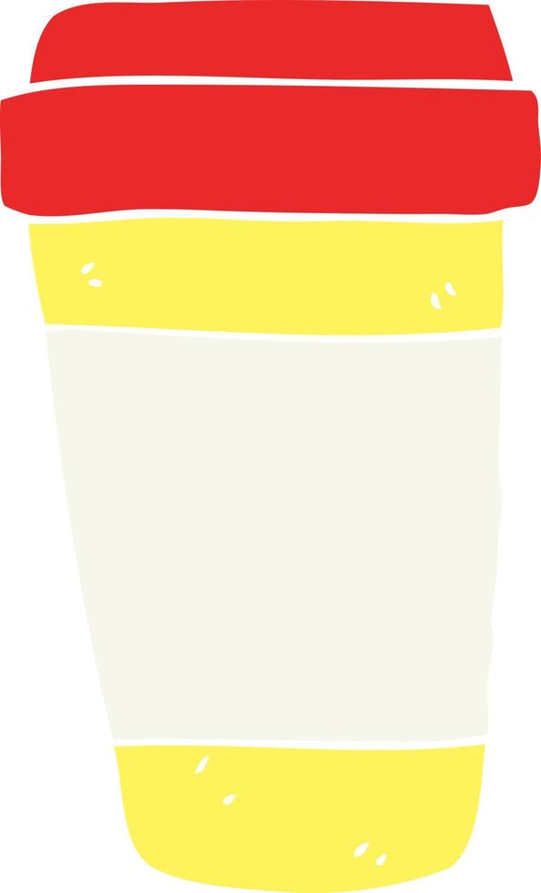 flat color style cartoon coffee cup vector