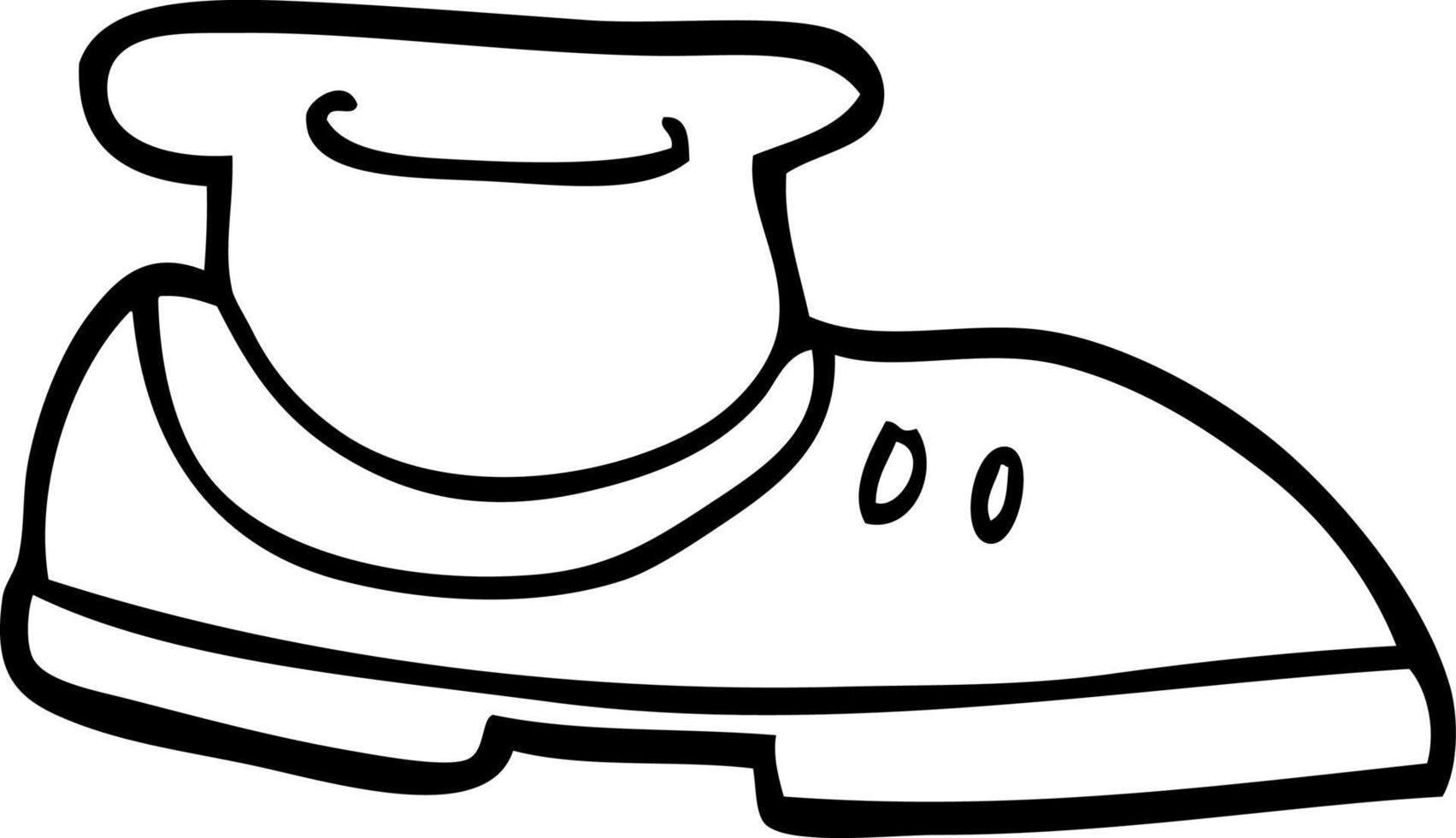 line drawing cartoon shoe with sock vector