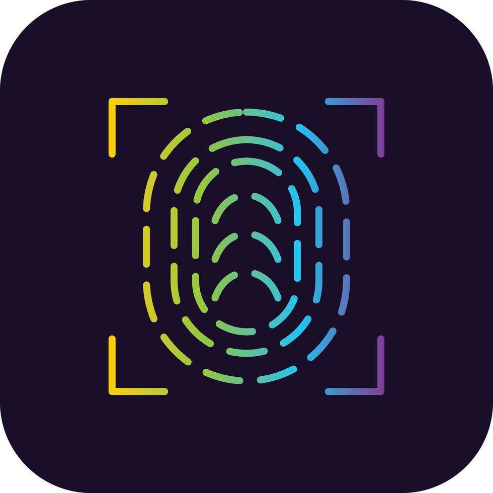 Fingerprint  Gradient Icon vector