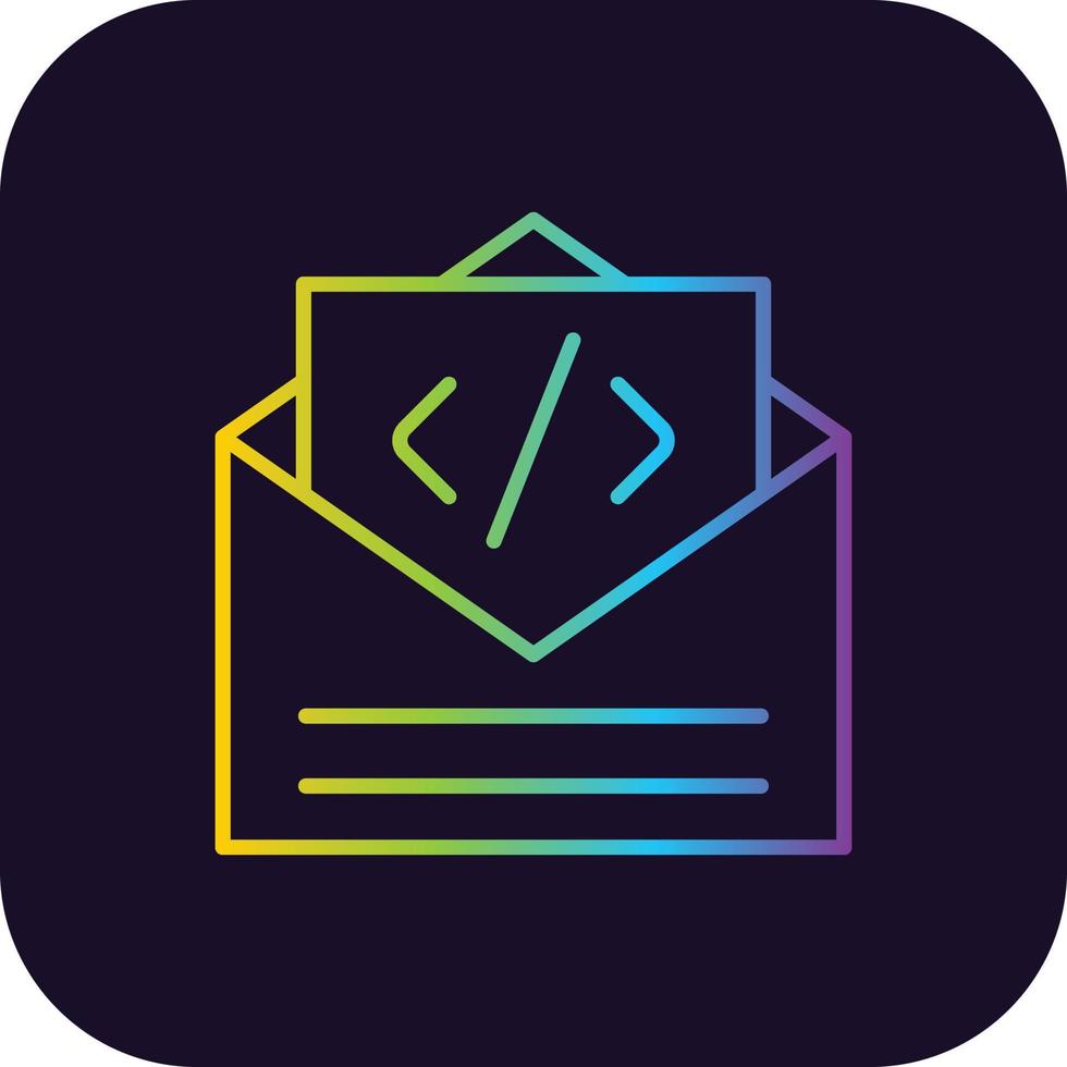 Mail Code Gradient Icon vector