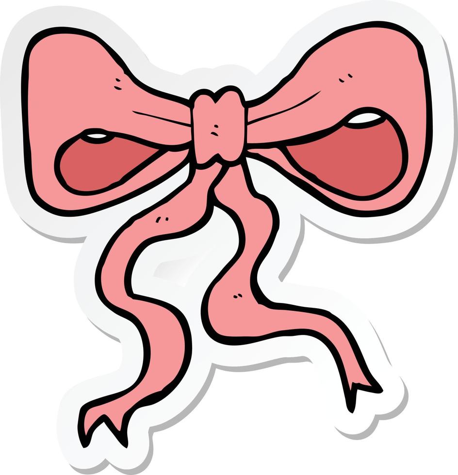 sticker of a cartoon bow vector