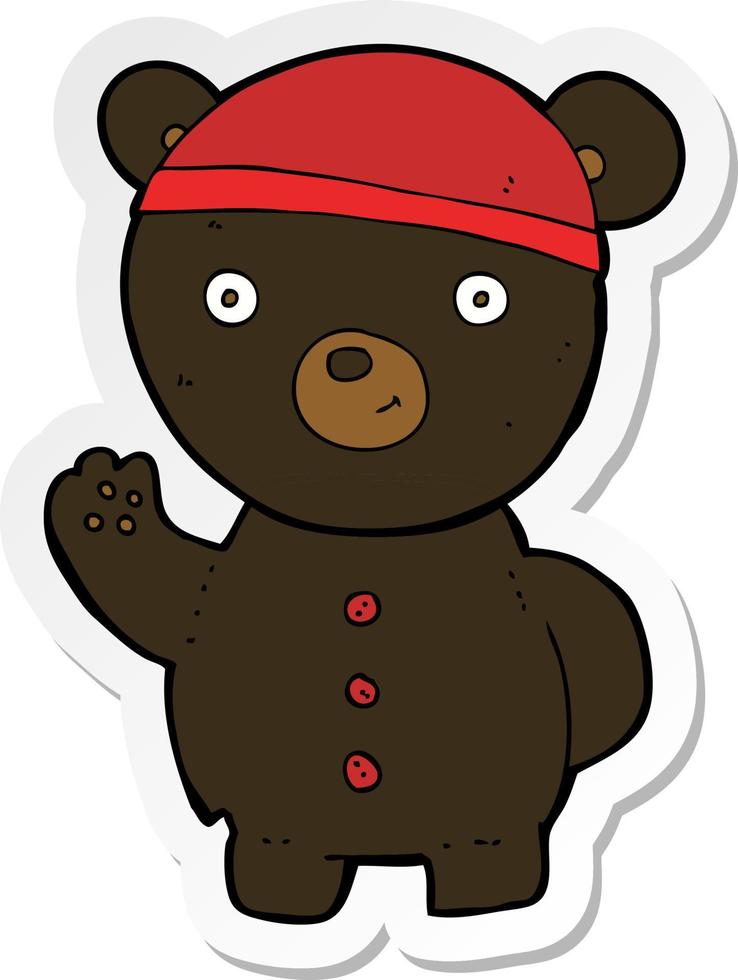 sticker of a cartoon black bear cub vector