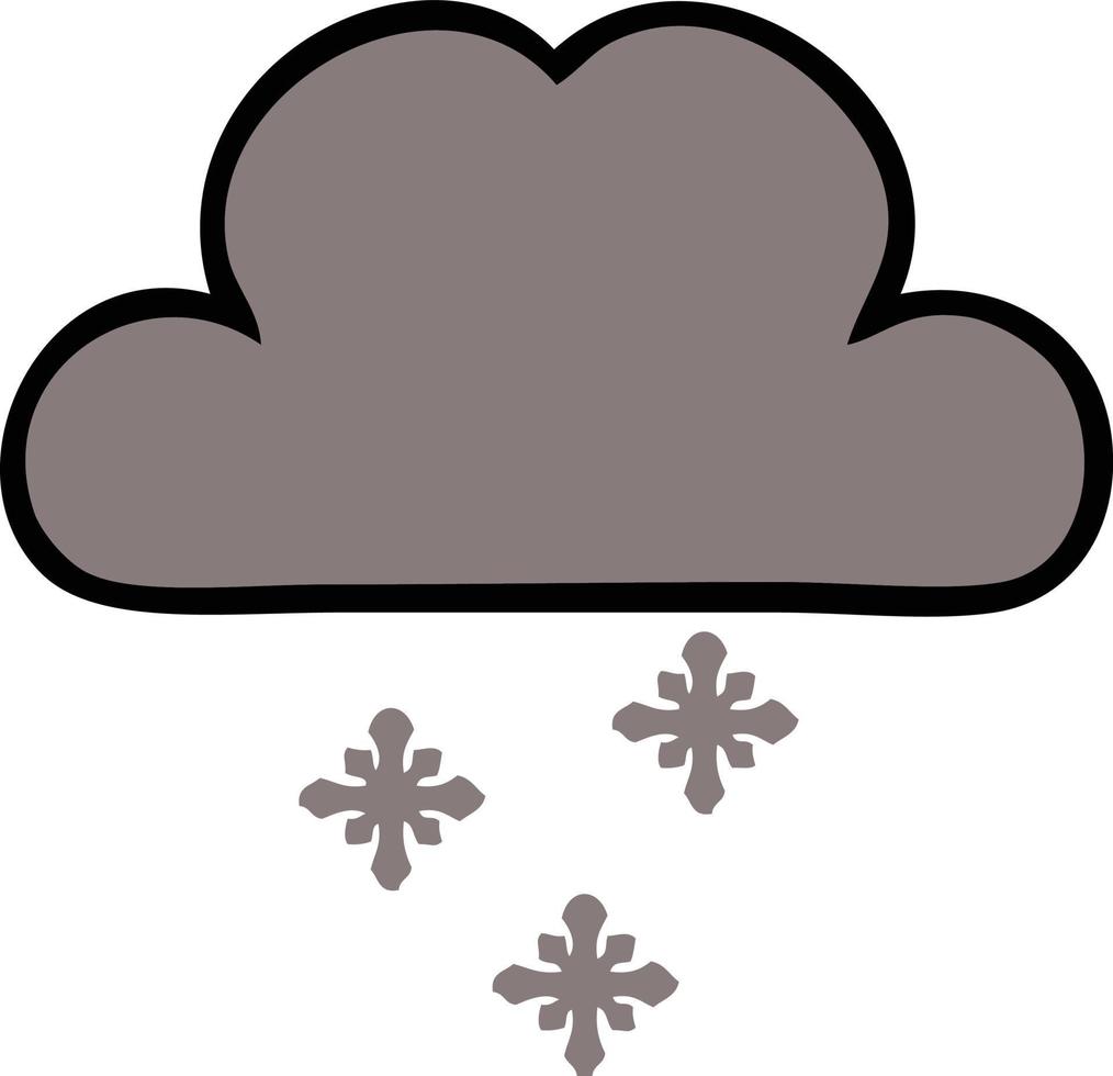 nube de nieve de tormenta de dibujos animados lindo vector