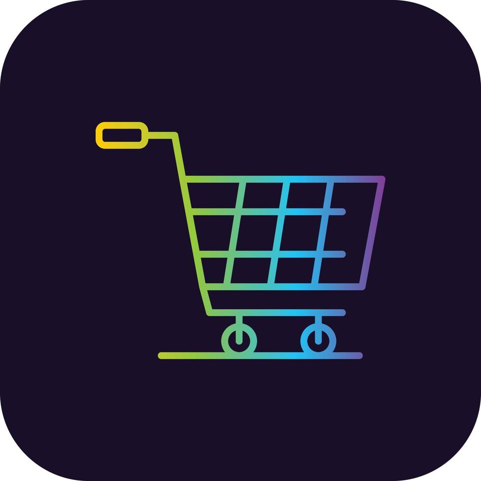 icono de gradiente de carrito de compras vector