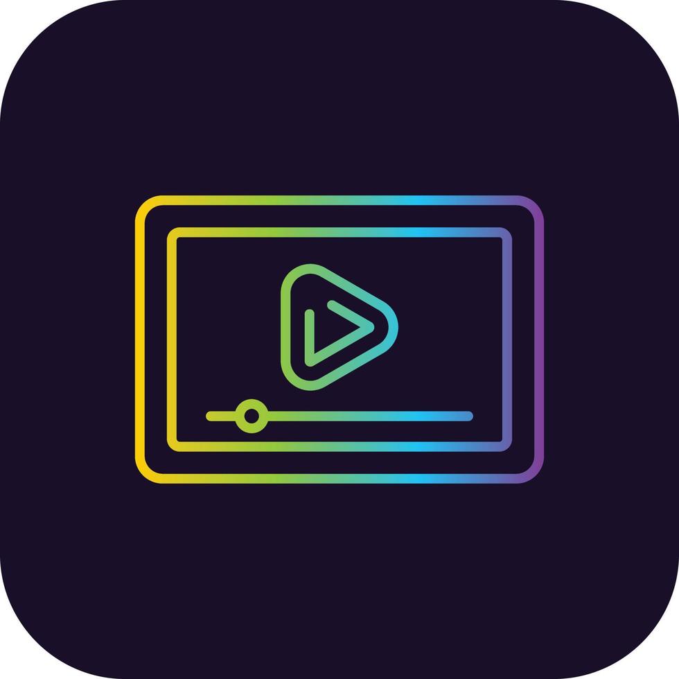 Video Player Gradient Icon vector