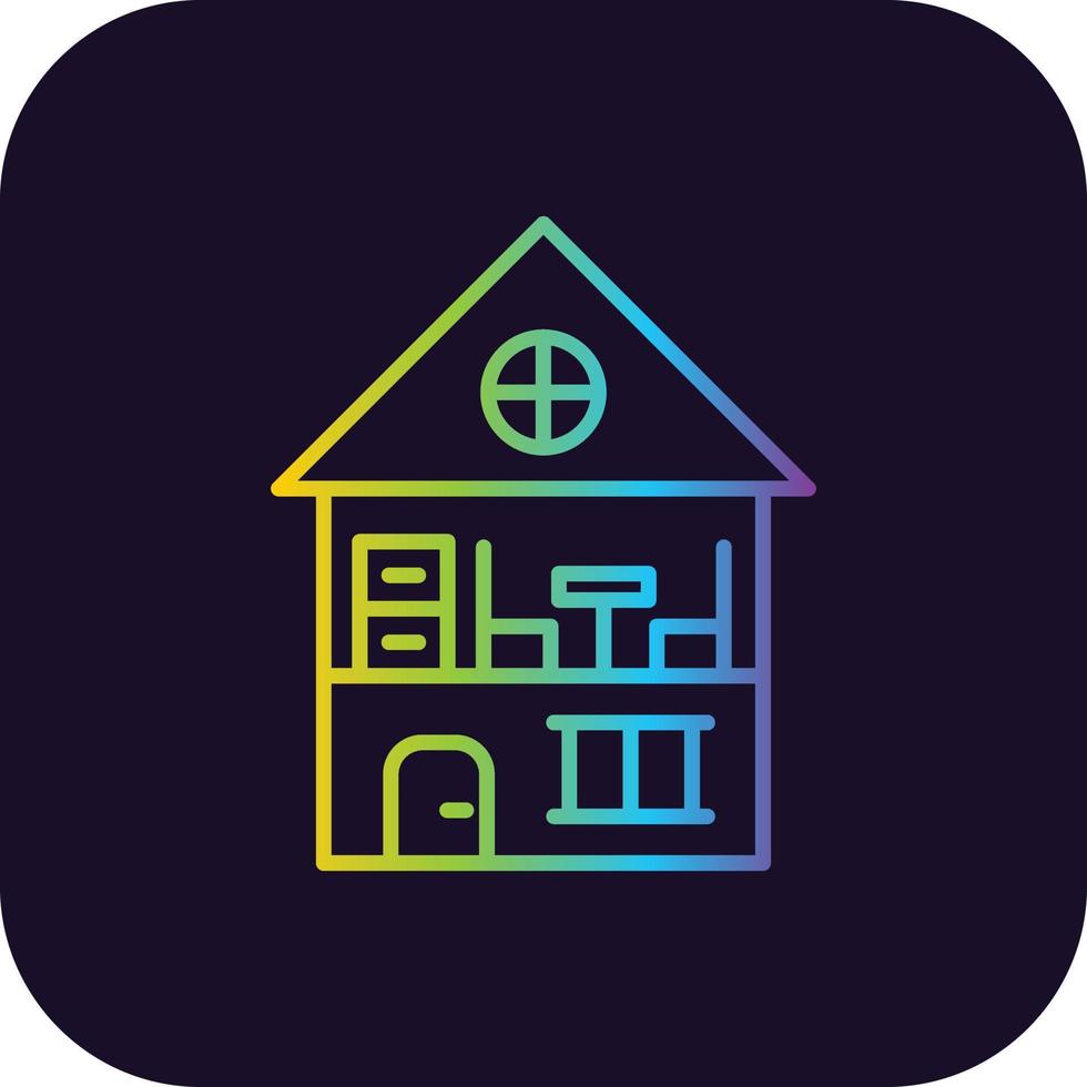 Dolls House Gradient Icon vector