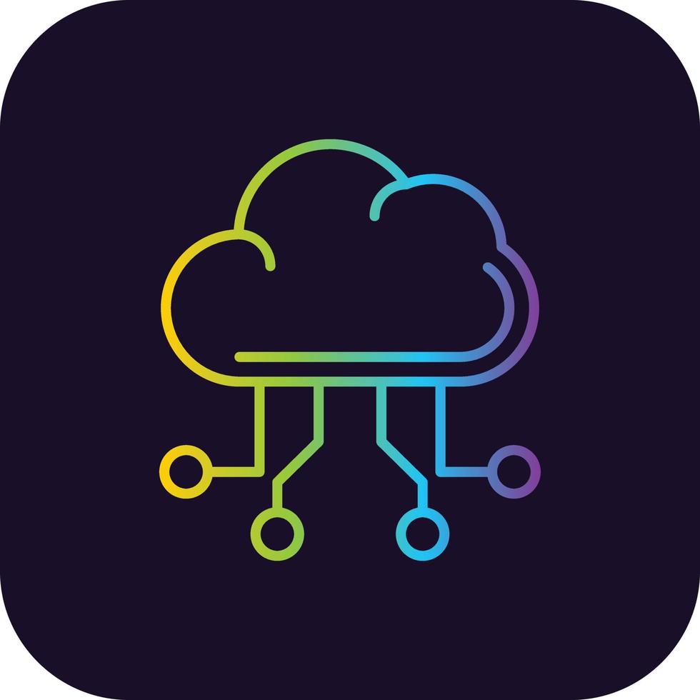 Cloud Computing Gradient Icon vector