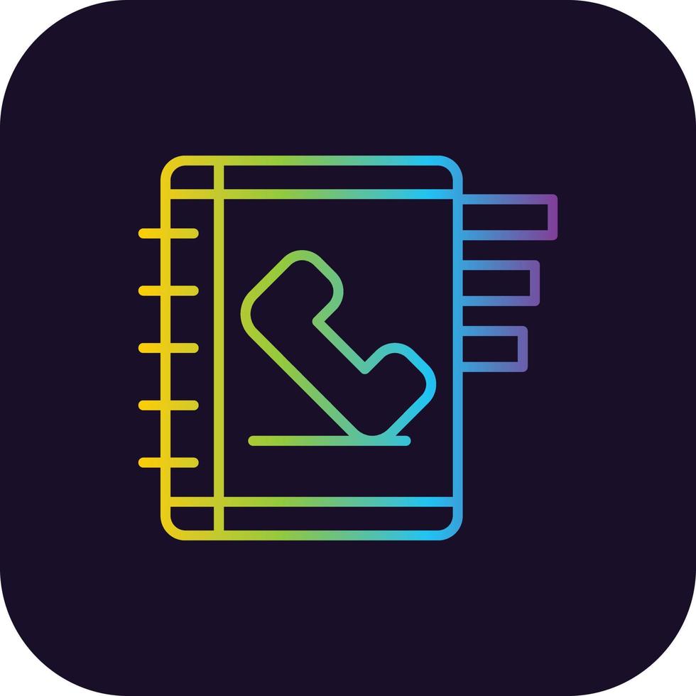 icono de gradiente de libreta de contactos vector