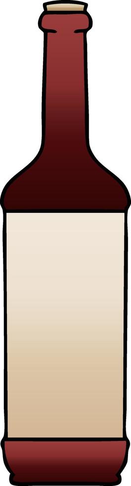 quirky gradient shaded cartoon wine bottle vector