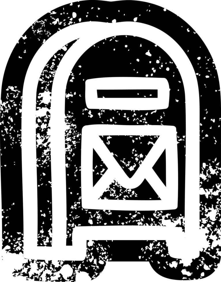mail box distressed icon vector