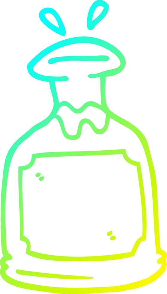 cold gradient line drawing cartoon whiskey decanter vector