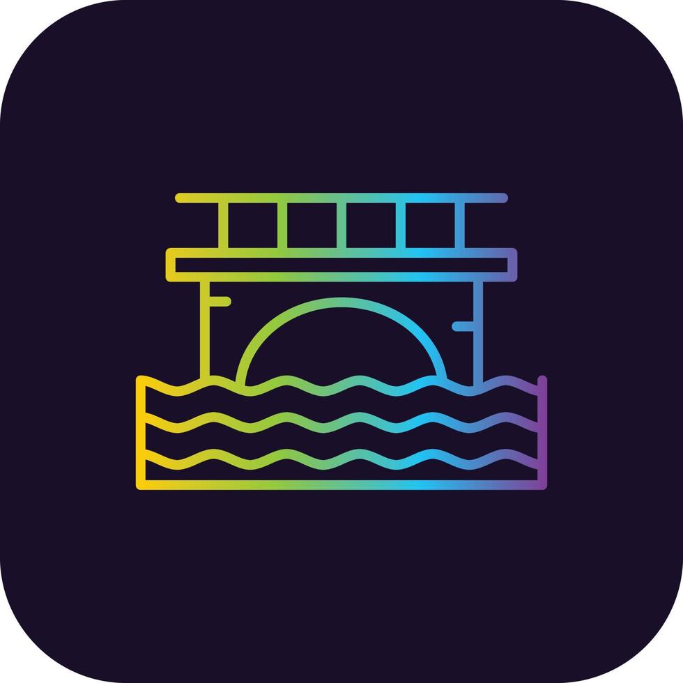 icono de gradiente de puente vector