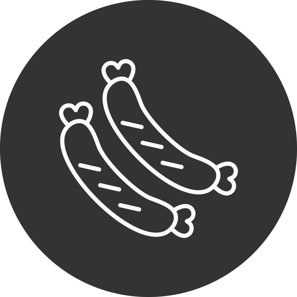 Sausage Line Inverted Icon vector