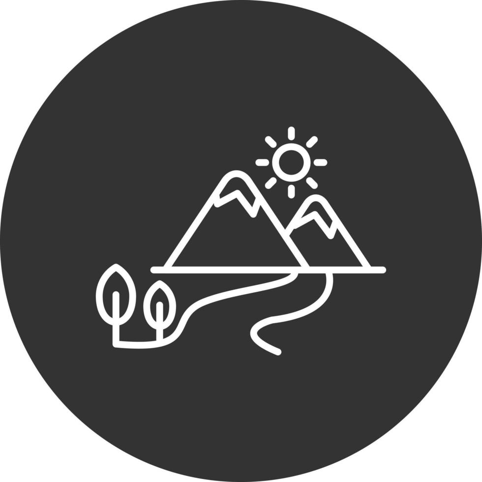 Hill Line Inverted Icon vector