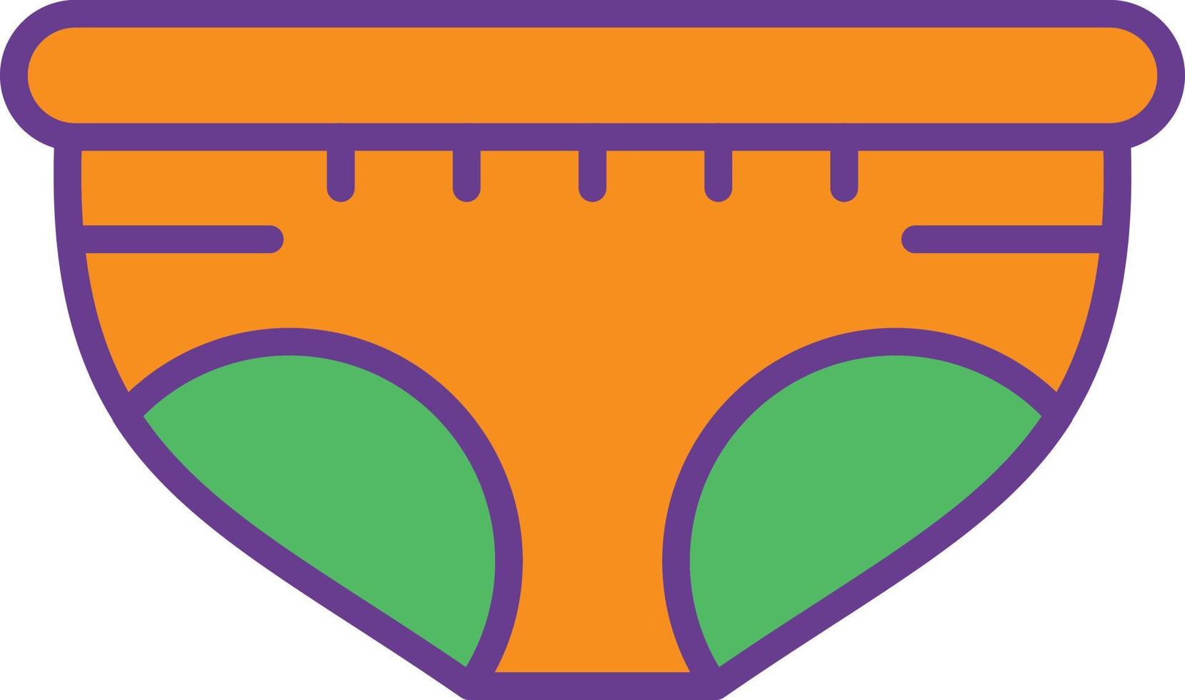 Diaper Line Filled Two Color vector