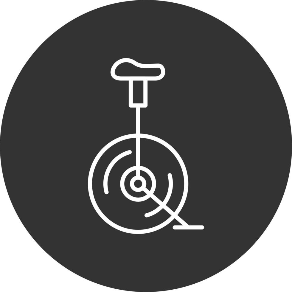 Unicycle Line Inverted Icon vector