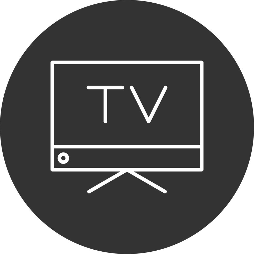 Tv Line Inverted Icon vector